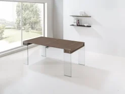 Tavolo consolle allungabile Ronny Big in vetro e laminato
