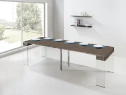 Tavolo consolle allungabile Ronny Big in vetro e laminato