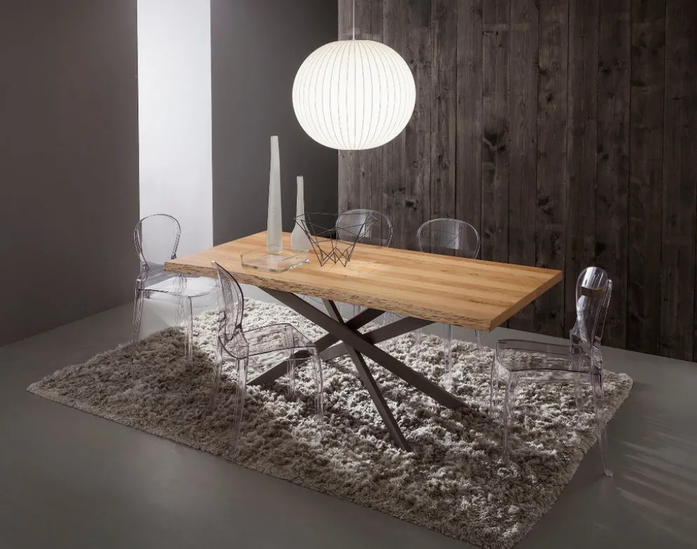 Tavolo da pranzo con piano in legno Arsenio
