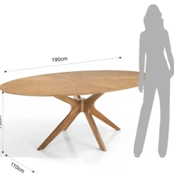 Tavolo da pranzo ovale in legno Hubbard Oak