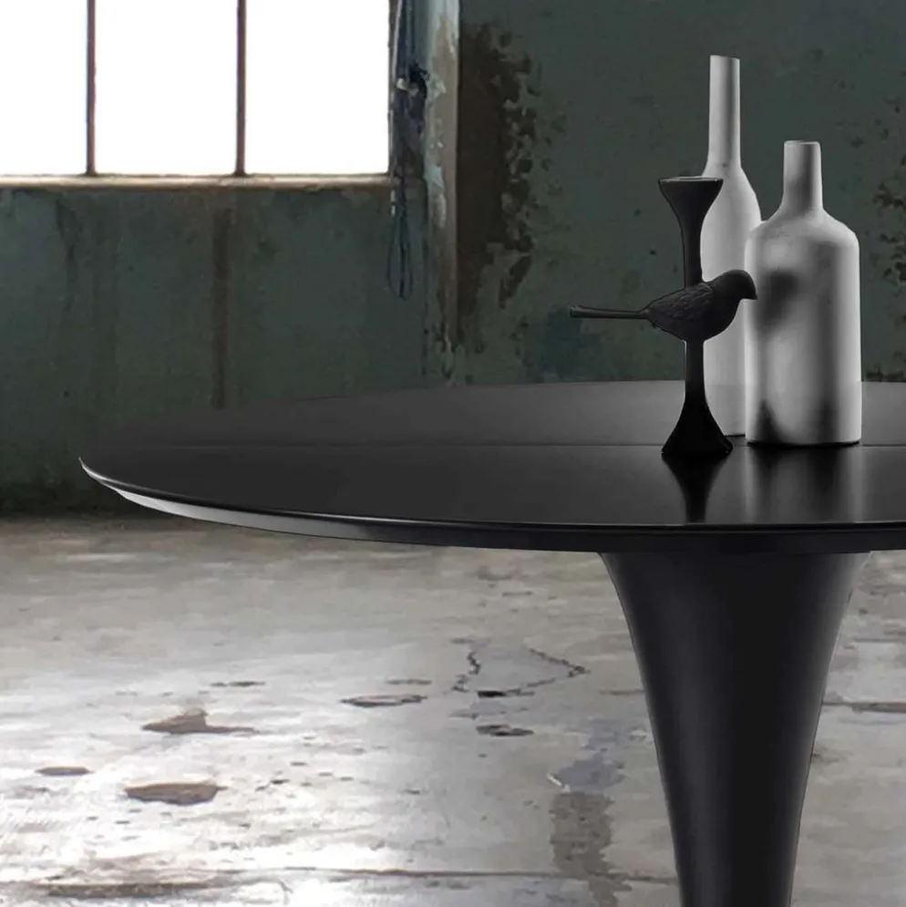 Tavolo da pranzo rotondo allungabile Sulevi Black
