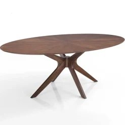Tavolo ovale in legno Hubbard Walnut