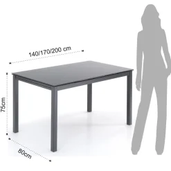 Tavolo rettangolare allungabile Lari Grey