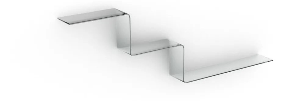 Tre mensole design moderno in vetro 100 cm Ladder