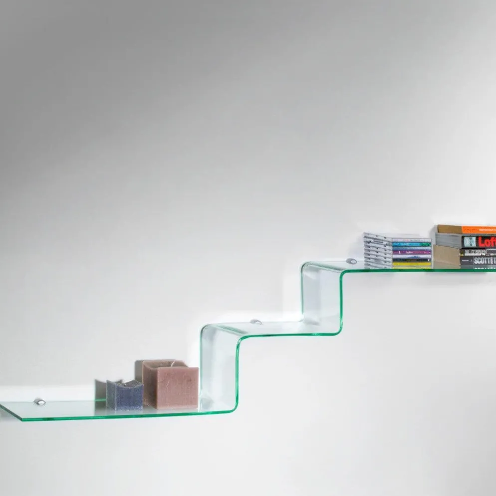 Tre mensole design moderno in vetro 100 cm Ladder